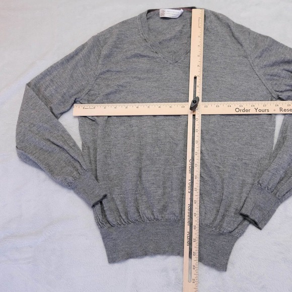 Brunello Cucinelli Womens sweater M 100% Cashmere Made In Italy Right Knit Grey - Picture 9 of 11